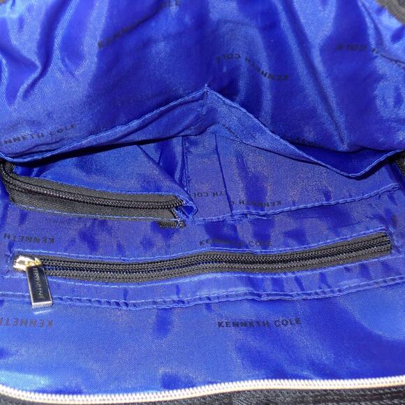 Kenneth Cole Reaction Chelsea Chevron 15" Laptop Backpack Bookbag Black Mint - Picture 9 of 10